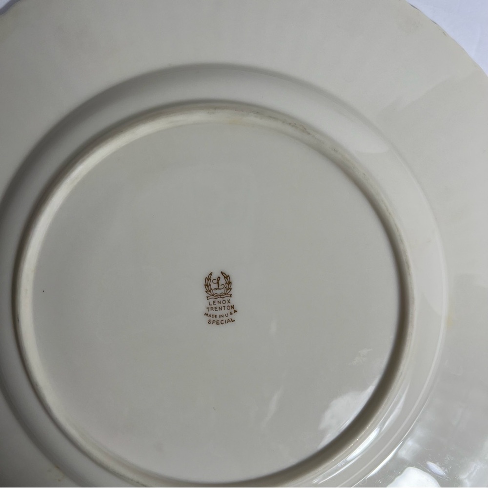 Lenox Trenton Special Plate USA Fluted Floral Gold Rim Blossom Ming Tree - Picture 4 of 16